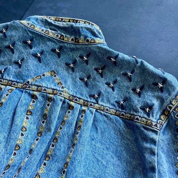 SANDRO - Denim Embellished Jacket - Picture 9 of 14